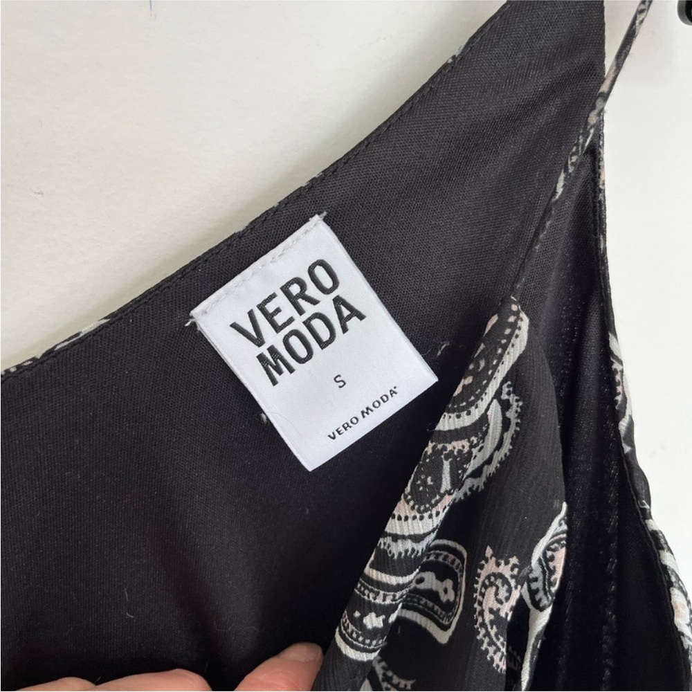 Vero Moda Black and White Paisley Mini Dress Size S - Picture 4 of 5
